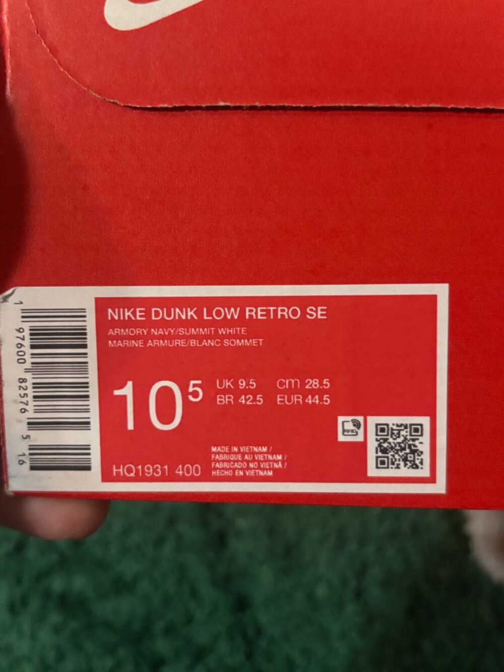 Nike Dunk Low Retro SE Armory Navy Summit White HQ1931-400 Men's Size 10.5 Used - Picture 6 of 7